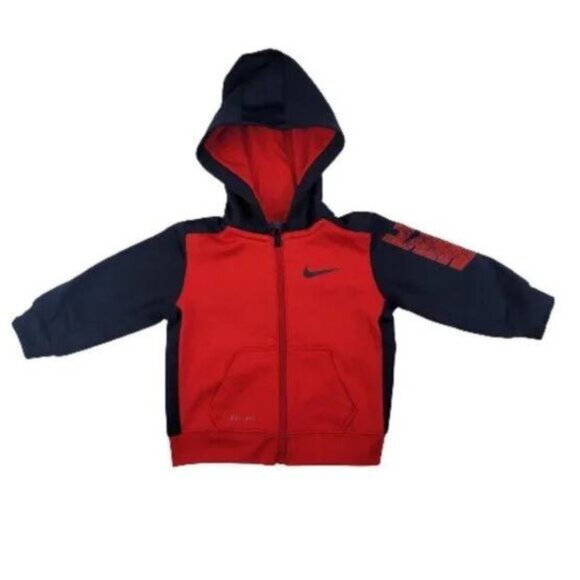 Nike Kids Hooded Jacket Blue & Red Baby Boy Size 12M - Picture 1 of 8